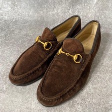 GUCCI Suede Horsebit Loafers Brown Size 8D Gently Used Auth