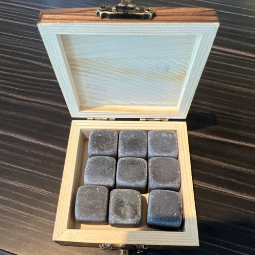 Whiskey Stones Gifts Set 9 Piece Bourbon Drink Ice Cubes Stone Ice Cubes Sealed