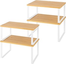 LIANTRAL Kitchen Cupboard Organiser, 4-Pack Cabinet Storage Shelf Organizer