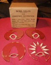 4 VTG NOMA HALOS in ORIGINAL BOX for TREE LIGHTS & WINDOW CANDLES HALO GLOW c7