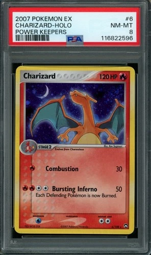 Charizard 6/108 Power Keepers Holo NM PSA 8 NM-MT NEAR MINT SWIRL!