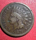 1874 US Indian Head Cent! Good/VG Details! Lower Mintage! Old US Coin!