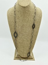 Silpada Sterling Silver Retire Oval Link Hammered Long Lightweight Chic Necklace