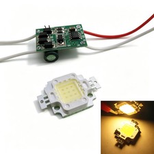 1kit 10W Warm White High Power LED Chip + 10Watt Led Driver 12V / 24V DC for DIY