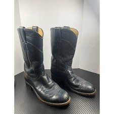 Justin L3057 Womens Black Leather Western Cowgirl Boots Made in USA Size 5 B