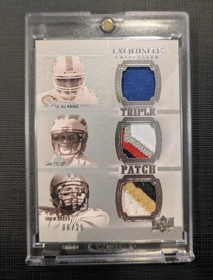 2010 Upper Deck  Tom Brady /Manning/Brees Exquisite Triple Patch #/25 Game-used!