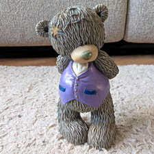 Me to You Tatty Teddy Bear Figurine Little Helper Purple Waistcoat Resin 63004