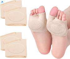 Metatarsal Pads with Gel for Women  Men, 2 Pairs Ball of Foot Medium, Beige
