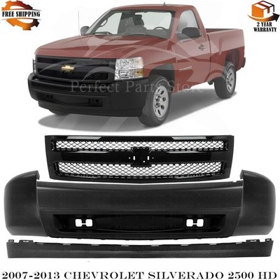 Front Bumper & Grille Assembly Primed Kit For 2007-2013 Chevrolet Silverado 1500