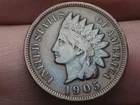 1905 Indian Head Cent Penny- Fine/VF Details, Partial LIBERTY, Diamond, Toned