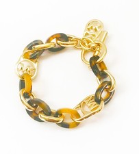 Michael Kors Gold Tone & Amber Resin Link Cha...