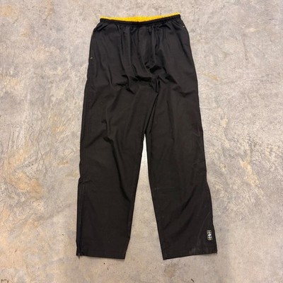 Lotto Italian Sport Design Baggy Track Pants Mens XL Black Yellow Y2K Soccer