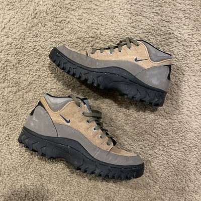 VINTAGE Nike ACG Zion Womens 8 Tan Brown Canvas Mid Hiking Boots