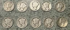 100% Silver Mercury Dimes 1920s-1940s Random Dates Lot