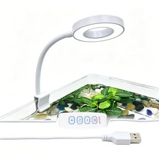 Small Aquarium Light Clip on Fish Tank Light LED USB Full Spectrum Light with...