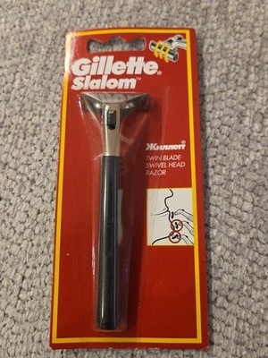Gillette Slalom Twin Blade Razor with Swivel Head Classic Shaving Sealed Vintage