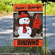 Cleveland Browns Holiday Winter Snow Official Garden Yard Banner Flag