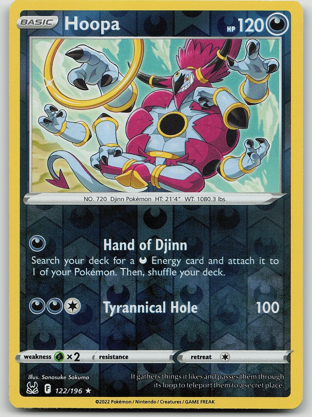 Pokemon Hoopa 122/196 Lost Origin Rare Reverse Holo NM