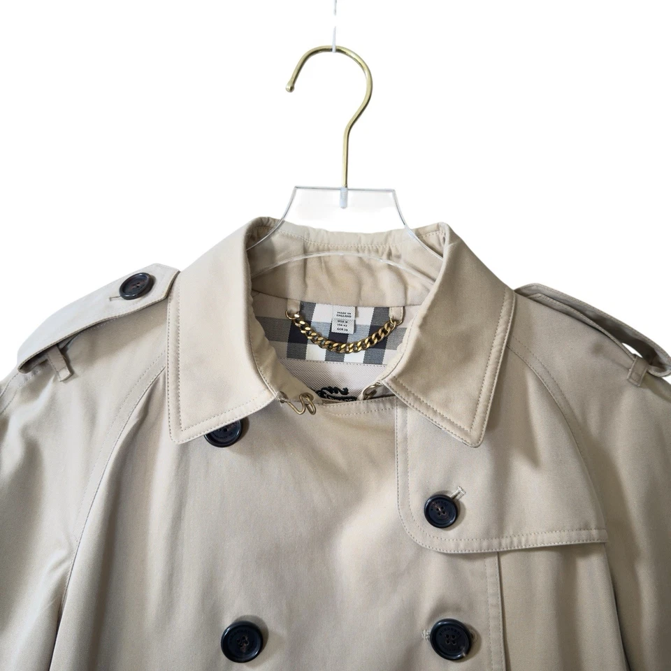 Gabardina Burberry “The Westminster” beige forro a cuadros hecha en Inglaterra talla 8 Foto 2 de 4