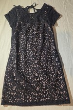 Little Black Dress Size 2 By Loft Black Lace Tan Under Shell NWT