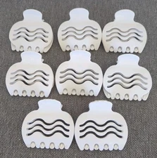 8 Claw Clips Hot Roller Replacements White One Size Fits All