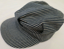 Train Engineer Conductor Navy  White Stripes Railroad Hat Fitted Youth S