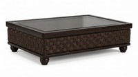 Brauner Couchtisch Mit Glasplatte Rechteckiger Wohnzimmertisch Modern