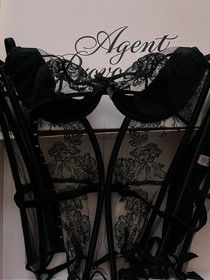 Agent Provocateur Black Lace Corset Bustier Maidens Glamour UK 32D EU 70D
