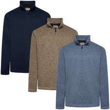 New Mens Wrangler Fleece Half Zip Jumper Zip Pullover Long Sleeve Sweater Top