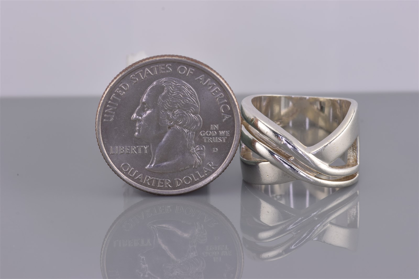 Sterling Silver 13mm Solid Split Crossover Cuff B… - image 8