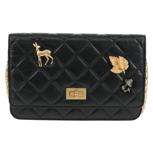 Chanel Lucky Charms Reissue 2.55 Flap Bag Leather Black Shoulder Bag