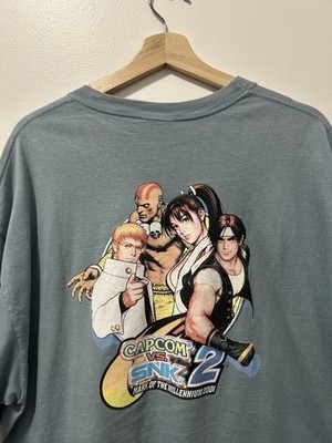 Rare Vintage Capcom vs. SNK 2 Blue Street Fighter Promo Video Game T-Shirt XL