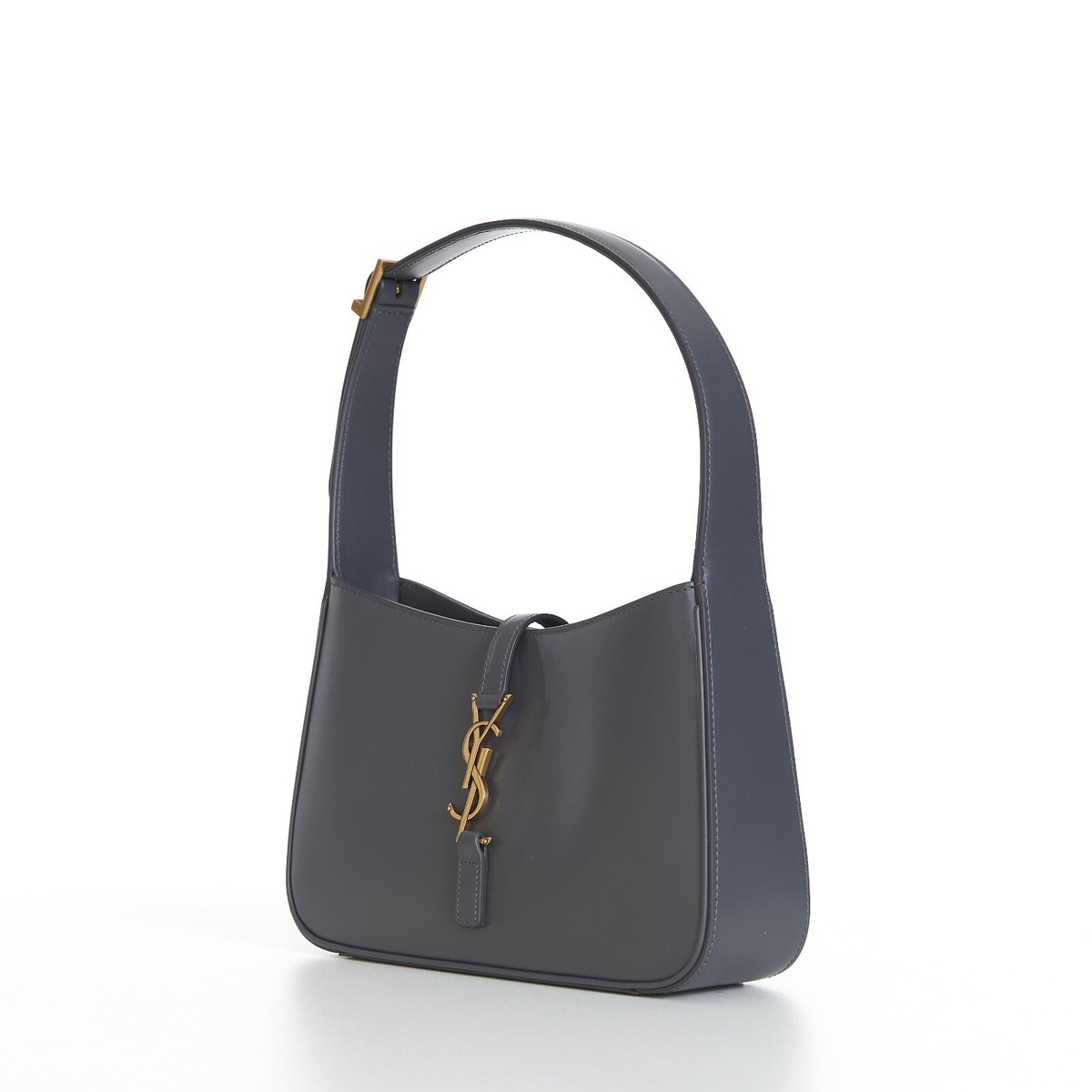関税送料込国内発送★SAINT LAURENT Le 5 a 7 leather hobo bag Saint Laurent - Le 5 À 7 Black Grained Leather Hobo Bag