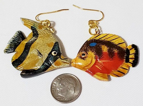 Pendientes de Collar de Piedras Preciosas Náuticas Pintados a Mano Cinco Manos Únicos en su Tipo - Imagen 6 de 6