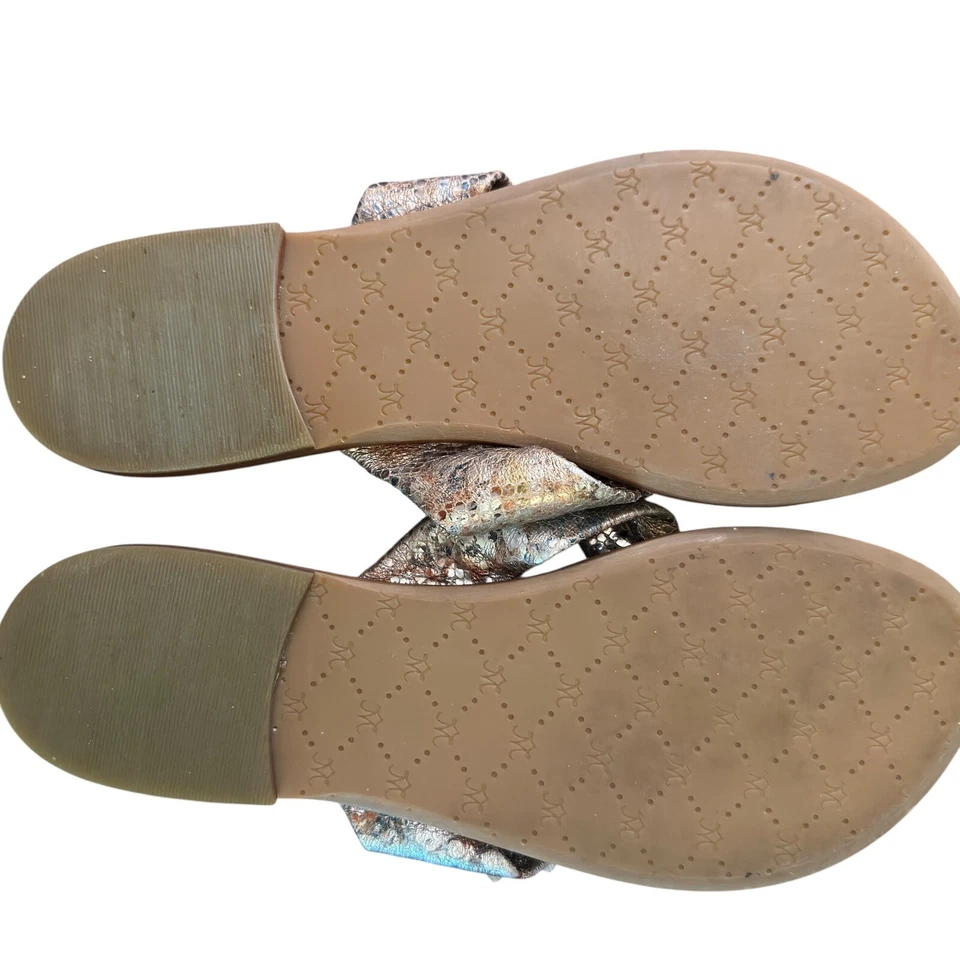 Johnston & Murphy Sandalias Tanga Floral Metálicas Cómodas Zapatos Planos Talla 8 Foto 4 de 4