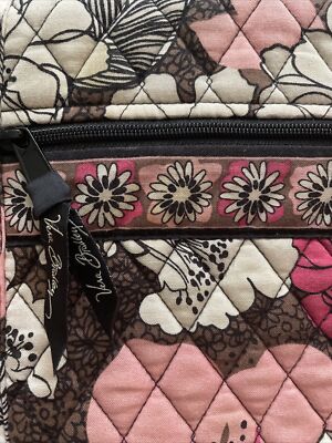 vera bradley mocha rouge flap crossbody bag 8” X 6.5” | eBay