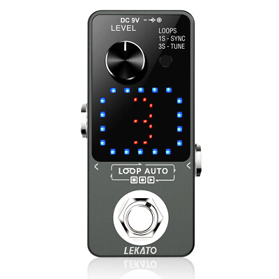 LEKATO Looper Guitar Effect Pedal Wave per 18 Mins 3 Slots Loop Record w/ Tuner