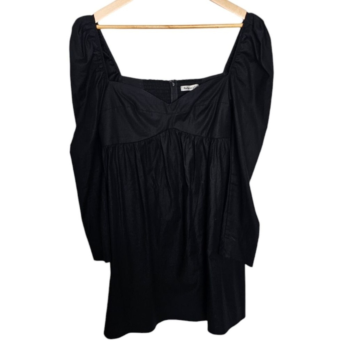 Reformation Kenzi Black Mini Dress Puff Sleeve Cotton Size 8 | eBay