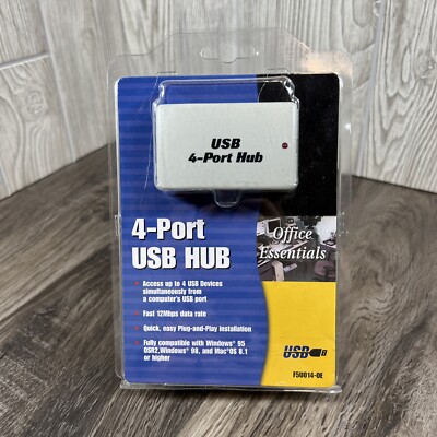 Office Essentials - 4-Port USB Hub - F5U014-0E 12Mbps Data Rate /Plug-N-Play NOB