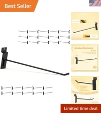 Versatile 10'' Black Slatwall Hooks - 25PCS for Easy Home or Retail Organization