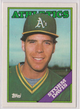 Storm Davis Oakland Athletics Pitcher 1988 Topps Card # 248 Excellant