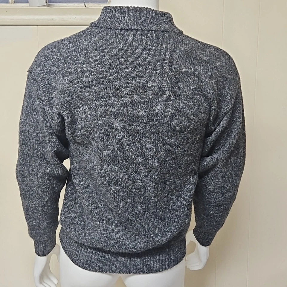 Vtg Pendleton Outdoorsman Sweater Mens M Gray Rag 100% Virgin Wool 1/2 Zip USA - Image 4 of 4
