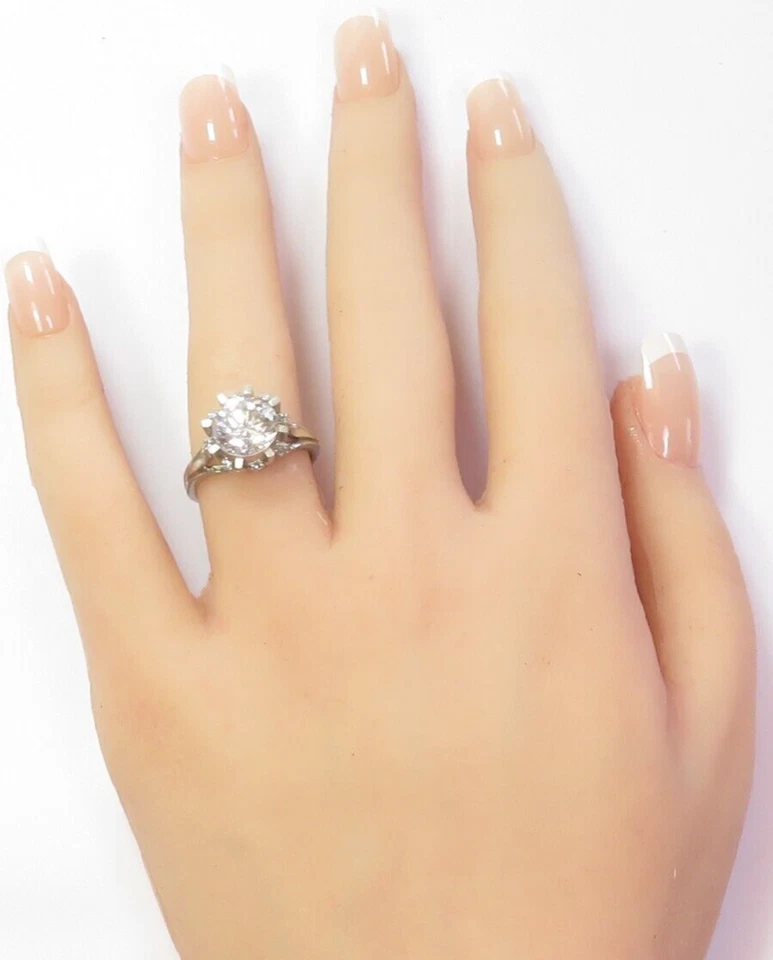 Antiguo anillo de montaje de compromiso de la década de 1920 8,5-9,5 mm Plat/Pall tamaño 7 UK-N1/2 Foto 2 de 4