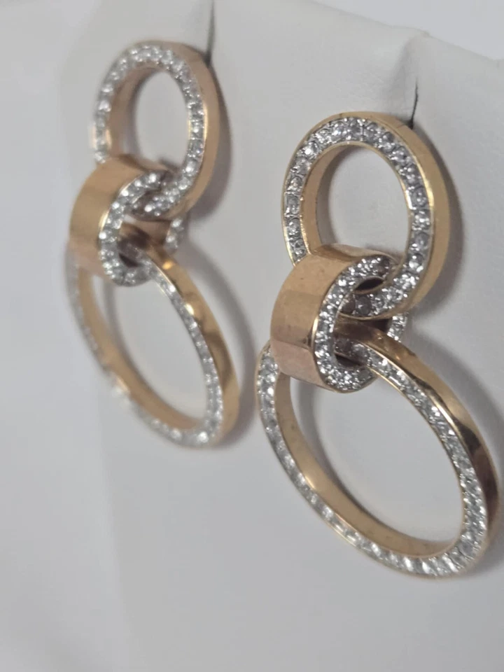 Brincos de argola oca de cristal tom ouro rosa Swarovski 5636502 - Imagem 4 de 4