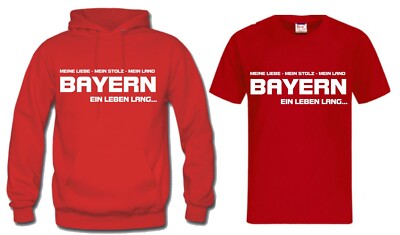T-Shirt / Kapuzensweat  EIN LEBEN LANG Hoodie Trikot für Bayern Fans aus München