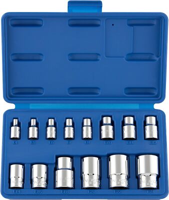 NEIKO 04300A E-Torx Socket Set, 14 Piece, External Torx (14pcs) 