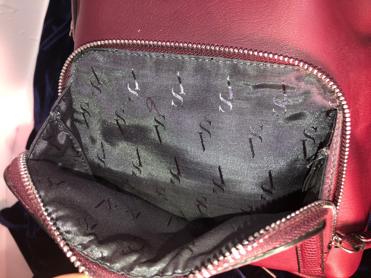 Like New Simply Vera Burgundy Backpack Top Handle Bag Simply Vera - Vera Wang Burgundy Vegan Leather Lined  main image 3
