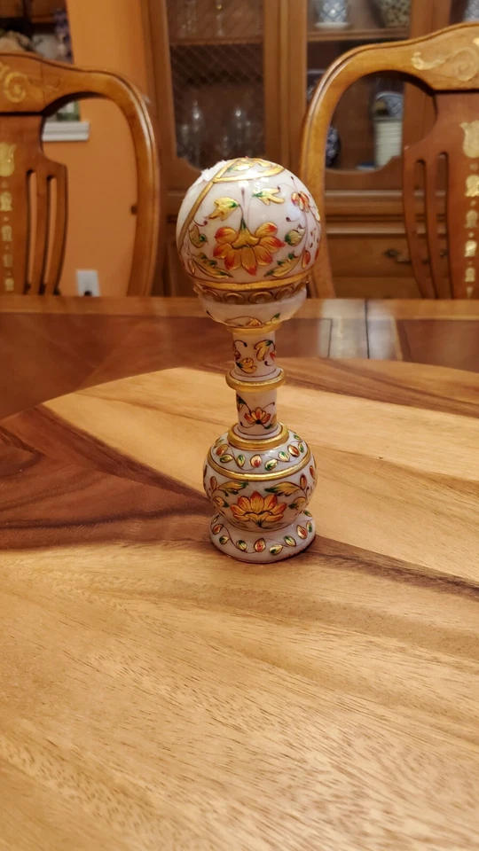 De Colección Mármol/Jabonera Hecha a Mano Pieza de Exhibición Mesa Pedestal Diseño de Arte Étnico Foto 2 de 4