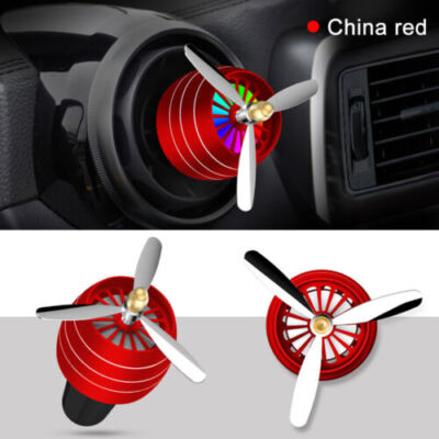 1/2 Car Air Freshener Vent Clip LED Light Fan Fragrance Aroma Perfume Diffuser
