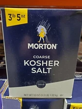 Morton Coarse Kosher Salt - 3.5 lb box - 53 Ounce ,Kosher Passover FREE SHIPPING